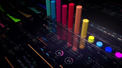 Business Infographic Presentation Display Screen Stock Footage 243168567