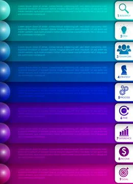 Business infographic process with realistic elements. Illustrazione stock