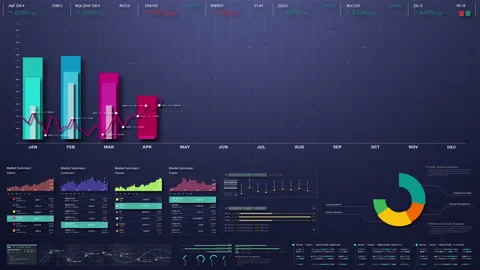 Business Infographic Screen Mock up Presentation Stock Footage 153781796