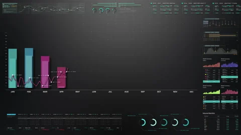 Business Infographic Screen Mock up Presentation Stock Footage 153781800