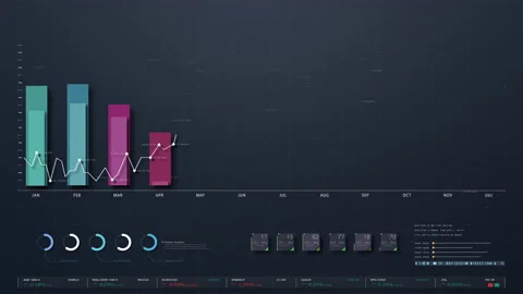Business Infographic Screen Mock up Presentation Stock Footage 169785795