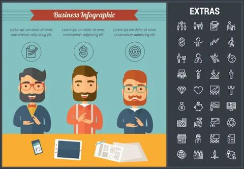 Business infographic template and elements. イラスト素材