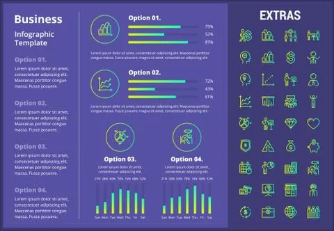 Business infographic template and elements. 스톡 일러스트