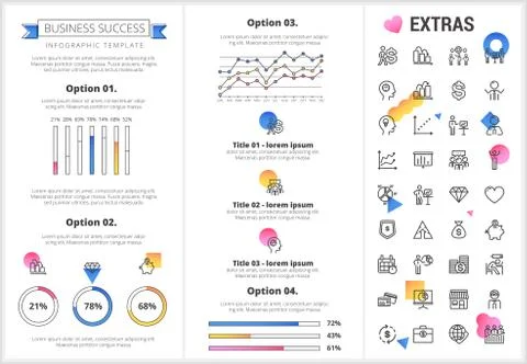 Business infographic template and elements. Stock Illustration
