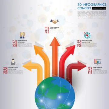 Business Infographic Template. Data Visualization. Can be used for workflow l Illustrazione stock