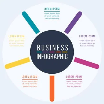 Business Infographic Template with Five Options Stock Illustration