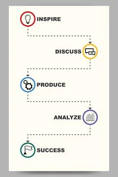 Business Infographic template with five steps flowchart Stock Illustration