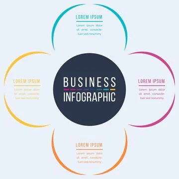 Business Infographic Template with Four Sections Stock Illustration