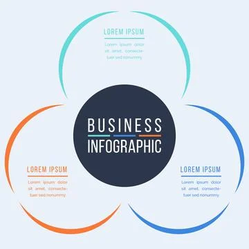 Business Infographic Template with Three Sections Stock Illustration