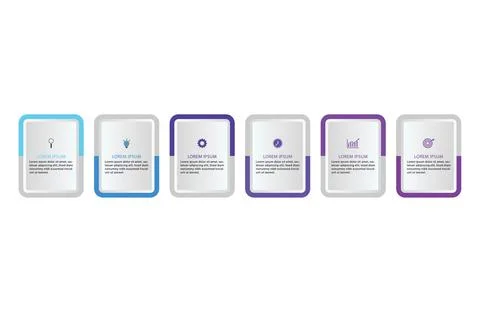 Business infographic thin line process with square template design. Timelin.. Stockillustratie