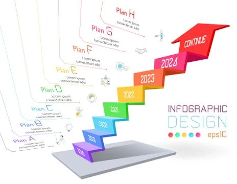 Business infographic on three dimensional graph bar.. Stock Illustration
