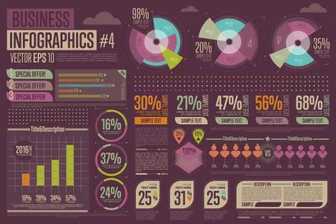 Business Infographic vector elements. Graph, icon. Stock Illustration