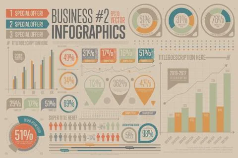 Business Infographic vector elements. Graph, icon. Illustrazione stock