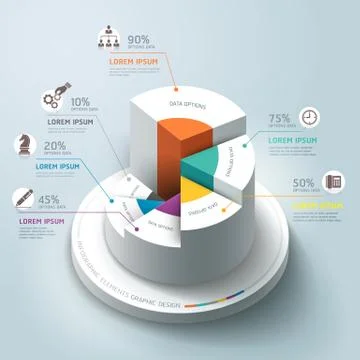 Business Infographics circle graph Vector illustration. Stock Illustration