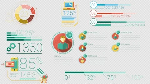 Business Infographics Color Elements With Alpha Channel Stock Footage 153362199