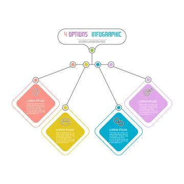 Business infographics consisting of four elements for visual presentation, pl Stock Illustration