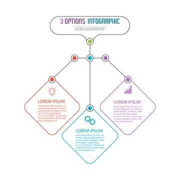 Business infographics consisting of three elements for visual presentation, p Illustrazione stock