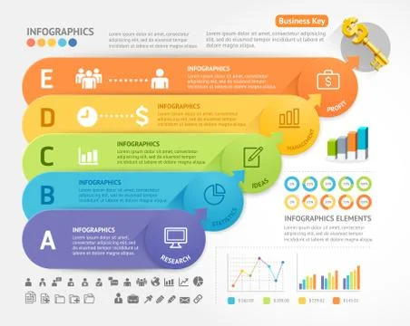 Business Infographics design template. Vector illustration. Can be used for w Stock Illustration