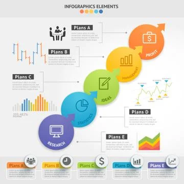 Business Infographics design template. Vector illustration. Can be used for w Illustrazione stock