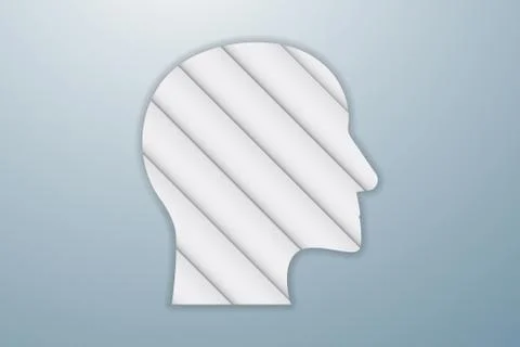 Business infographics element in shape of human head with five main sections Stock Illustration