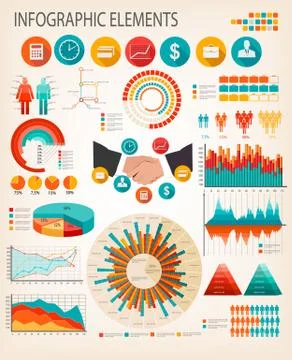 Business infographics flat template. vector. Stock Illustration