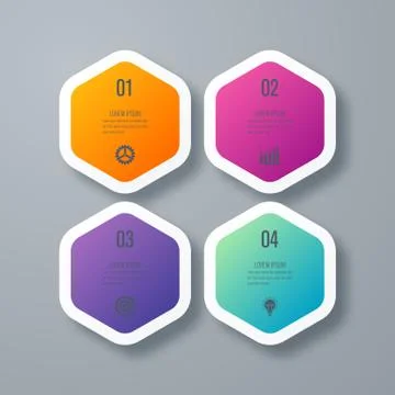 Business infographics template 4 steps Stock Illustration