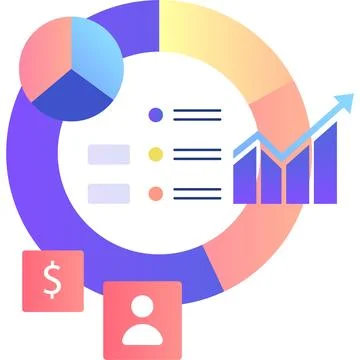 Business infographics vector data chart graph icon Stock Illustration