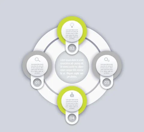 Business infographics vector template, 1, 2, 3, 4 steps Stock-Illustration