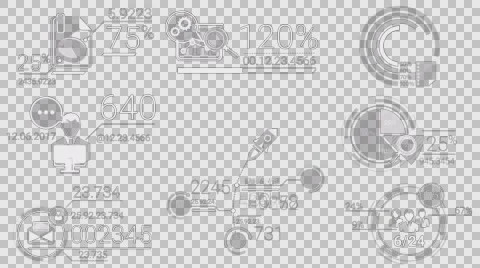 Business Infographics White Elements With Alpha Channel Stock Footage 65118855