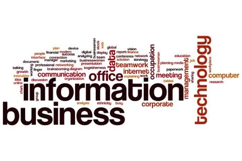 Business information word cloud Illustrazione stock