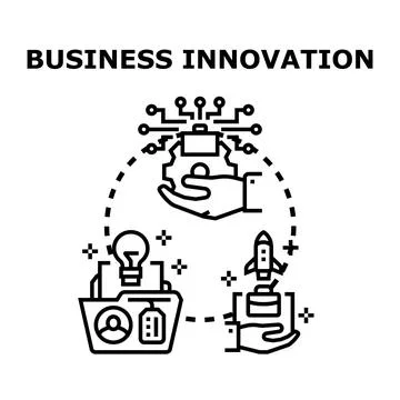 Business innovation development process creating new ideas Stock Illustration