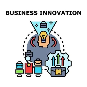 Business innovation development process creating new ideas Stock Illustration