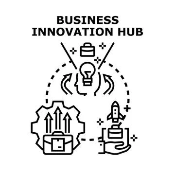 Business innovation hub developing creative startup ideas イラスト素材