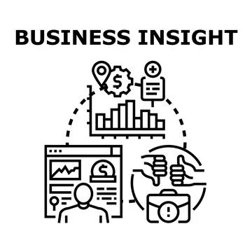 Business insight analyzing financial data for strategy 库存插图
