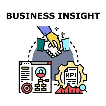Business insight concept uniting data analytics and strategic partnership Stock Illustration