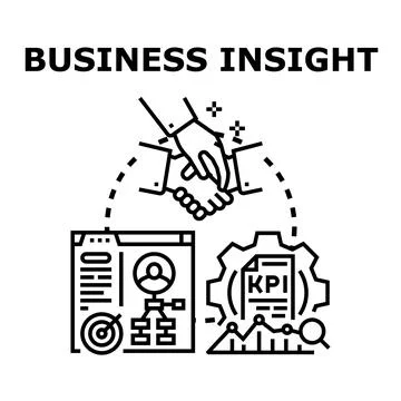 Business insight concept uniting data analytics and strategic partnership Stock Illustration
