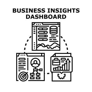 Business insights dashboard analyzing data for growth Illustrazione stock