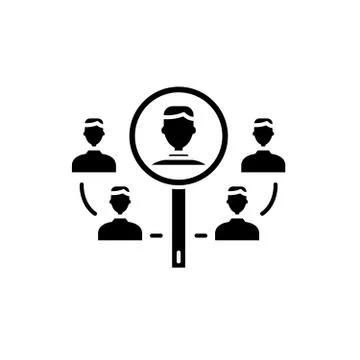 Business integration black icon, vector sign on isolated background. Business Stock Illustration