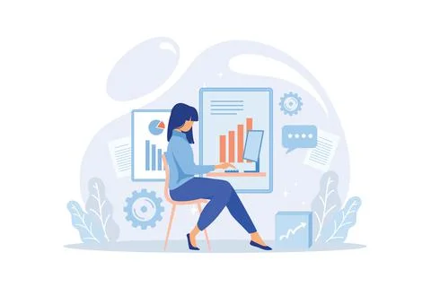 Business Intelligence abstract concept vector illustration. Business data ana Stock Illustration