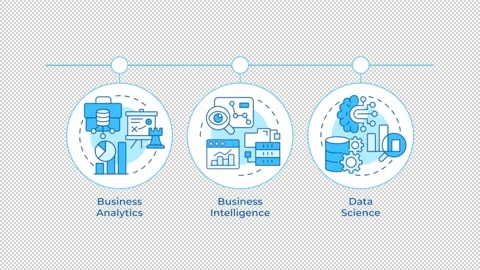 Business intelligence analysis techniques infographic circles animation Stock Footage 346717743