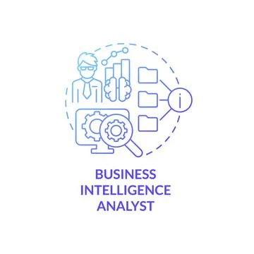 Business intelligence analyst blue gradient concept icon Stock Illustration