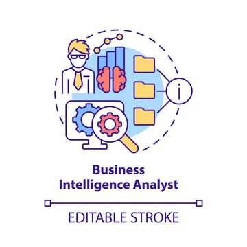 Business intelligence analyst concept icon イラスト素材
