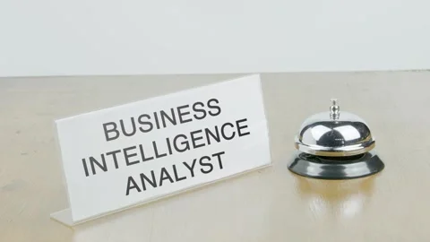 Business Intelligence Analyst Office or Room with Hand Ringing The Bell Stock Footage 300614912
