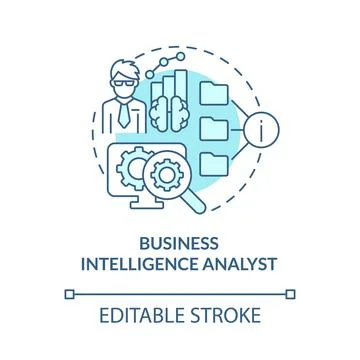 Business intelligence analyst turquoise concept icon Stock Illustration