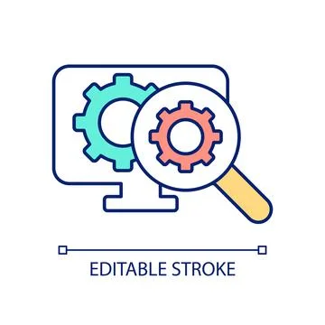 Business intelligence analytics RGB color icon Stock Illustration