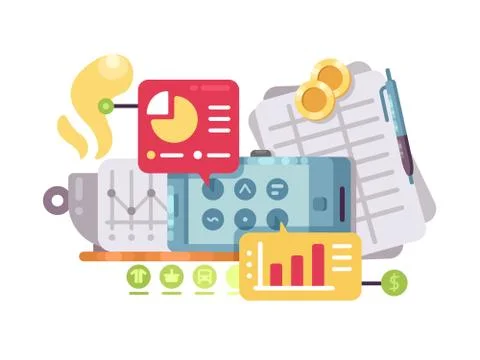 Business intelligence and analysis Stock Illustration