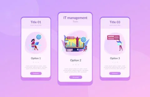 Business Intelligence app interface template. Illustrazione stock