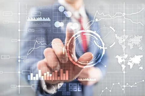 Business intelligence BI Key performance indicator KPI Analysis dashboard Stock-Fotos