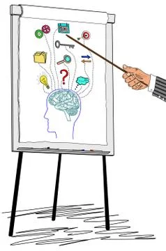 Business intelligence concept drawn on a flipchart Illustrazione stock