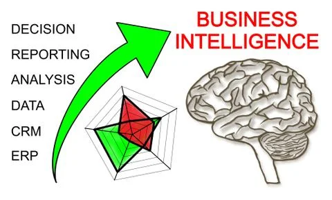 Business intelligence concept on white background Stock Illustration